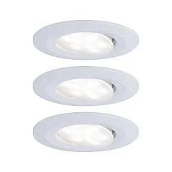 Plafonnier encastré CALLA IP65 DIM pivotant, lot de 3 IP65, blanc mat gradable