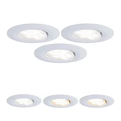 Set of 3 Outdoor LED Recessed spot CALLA IP65, swivelling, 230V, each 5.5W 3000-6500K 550lm 100°, white matt