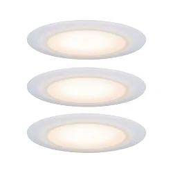 Lumière encastrée SUON DIM-TO-WARM Dim-To-Warm, lot de 3 IP44, satin, blanche gradable 480lm 2000K