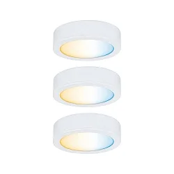 Luminaires pour meuble DISC LED BASIS SET CCT Switch, lot de 3 IP20, blanc mat gradable