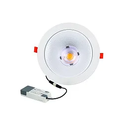 Downlight GLAN XS Ø 175MM Plug&Play rigide, CCT Switch, UGR < 19, multipower IP20, blanche 