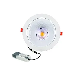 Downlight GLAN S Ø 207MM Plug&Play rigide, CCT Switch, UGR < 19, multipower IP20, blanche 