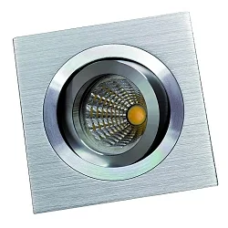 Lumière encastrée MELIMAR 1 voie, angulaire IP20, aluminium brillant