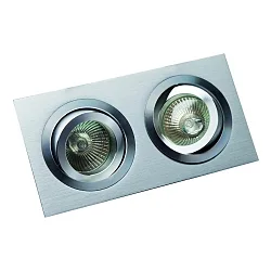 Lumière encastrée MELIMAR 2 voies, angulaire IP20, aluminium brillant