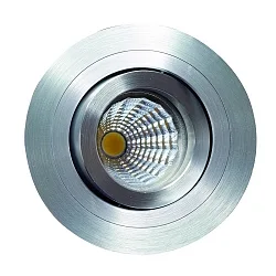Lumière encastrée MELIMAR 1 voie, rond IP20, aluminium brillant