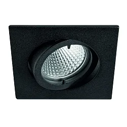 Downlight QUADRO angulaire, pivotant IP20, couvert de poudre, noir mat