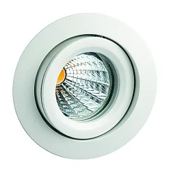 Lumière encastrée MR16 pivotant IP20, blanc mat