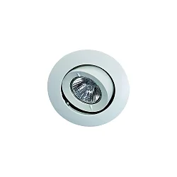 Plafonnier encastré MR16 pivotant à la cardan IP20, couvert de poudre, blanche