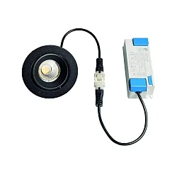 Downlight GAIL Plug&Play rond, pivotant IP65, couvert de poudre, noir mat gradable