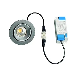 Downlight GAIL Plug&Play rond, pivotant IP65, couvert de poudre, argent gradable
