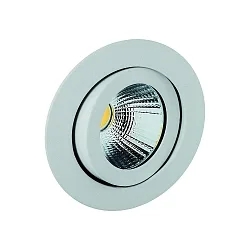Downlight TALU Plug&Play rond, pivotant IP20, blanc mat gradable