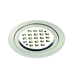 downlight LARA round IP40, brushed iron dimmable