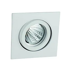 Downlight TULKA angulaire, pivotant IP20, couvert de poudre, blanc mat