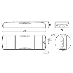 Driver de LED TRIDONIC,/ DALI DT6 contrôlable par DALI, courant constant