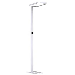 Lampadaire BRONWE direct / indirect, UGR < 19, avec variateur tactile IP20, aluminium blanc gradable
