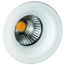 Plafonnier encastré HYELLE COB rond, rigide IP20, transparent, blanc mat
