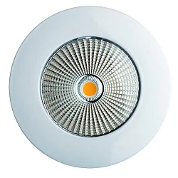 Plafonnier encastré CALINA COB rond, rigide IP54, transparent, blanche, laqué