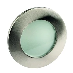 Plafonnier encastré CALINA COB rond, rigide IP54, acier inoxydable brossé, opale gradable