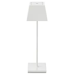 Lampe de table à accu NUINDIE angulaire, CCT Switch, dimmable IP54, blanc neige gradable