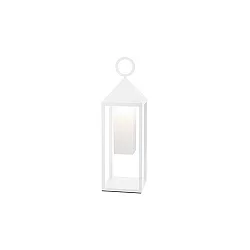 Lampadaire à accu NUPHARE court, dimmable IP54, couvert de poudre, blanche gradable
