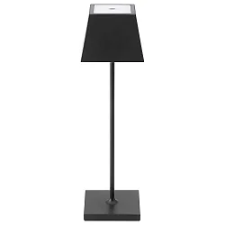 Lampe de table à accu NUINDIE angulaire, CCT Switch IP54, noir nuit gradable