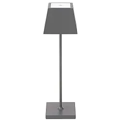 Lampe de table à accu NUINDIE angulaire, CCT Switch, dimmable IP54, gris graphite gradable