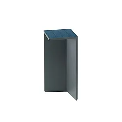 Lampe de socle solaire NUSOLAR angulaire, court, avec capteur IP54, anthrazit, couvert de poudre 