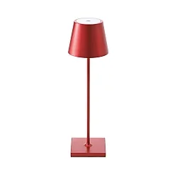 Lampe de table à accu NUINDIE rond, CCT Switch IP54, anodisé rouge cerise gradable
