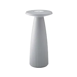 Lampe de table à accu NUFLAIR CCT Switch, avec variateur tactile, perforé IP54, gris brume gradable