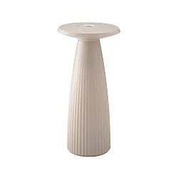 Lampe de table à accu NUFLAIR CCT Switch, avec variateur tactile, perforé IP54, beige dune gradable