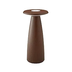 Lampe de table à accu NUFLAIR CCT Switch, avec variateur tactile, perforé IP54, brun rouille gradable
