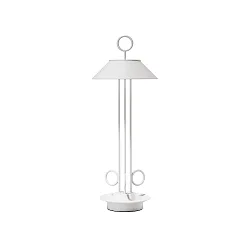 Lampe de table à accu NUDIDEROT avec crochet, CCT Switch, avec variateur tactile IP54, blanc neige gradable