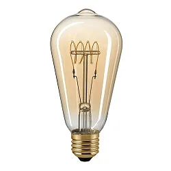 Ampoule à filament EDISON SLIM CURVED E27 5,5W 470lm 2700K 300° CRI 80 gradable
