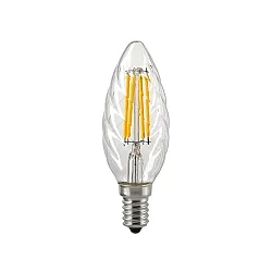 Lampe à filament en forme de bougie torsadée FILAMENT C35 dimmable E14 4,5W 470lm 2700K 330° CRI 80 gradable