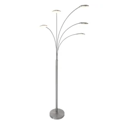 Lampadaire SYNNA 5 flammes, rotatif, avec bras flexible, direct / indirect, avec variateur à cordon IP20