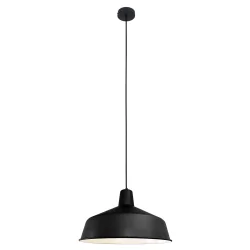 Luminaire à suspension BLACKMOON à 1 flamme, petit, rond E27 IP20, noir mat gradable