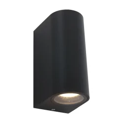 Steinhauer Outdoor wall luminaire LOGAN, 2 flames, GU10, round, black