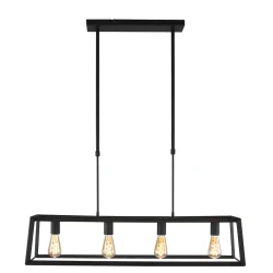 Mexlite Pendant luminaire BUCKLEY, 4 flames, black