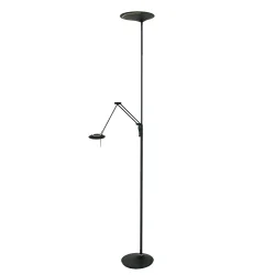 Steinhauer Floor lamp ZODIAC LED, 2 flames, with reading arm, bronze