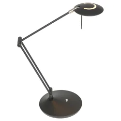 Lampe de table ZODIAC avec bras articulé, direct / indirect, avec variateur tactile IP20, noir mat gradable