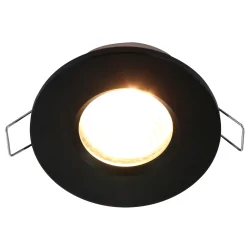 Lumière encastrée PÉLITE SPOT rond, rigide, avec câble ouvert GU10 IP44, noir mat gradable