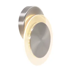 Applique et plafonnier LIDO rond, réglable, indirect, perforé IP20, acier brossé gradable