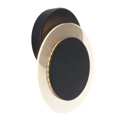 Applique et plafonnier LIDO rond, réglable, indirect, perforé IP20, noir mat gradable