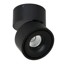 ceiling luminaire FEZ 1 flame, round, swivelling, rotatable, set back IP20, black matt dimmable