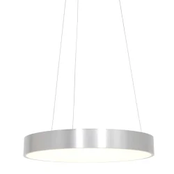 pendant luminaire RINGLEDE - Ø 48CM large, round, direct / indirect IP20, silver brushed dimmable