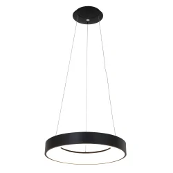 pendant luminaire RINGLEDE - Ø 48CM large, round, direct / indirect IP20, black matt dimmable