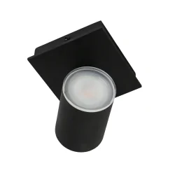 Spot POINTS NOIRS à 1 flamme, cylindrique, réglable GU10 IP44, noir mat gradable