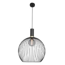 Luminaire à suspension AUREOLE Ø 42CM à 1 flamme, grand, rond E27 IP20, noir mat gradable