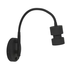 wall luminaire NATASJA with switch, with flex arm GU10 IP20, steel brushed dimmable