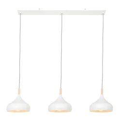 Luminaire à suspension BJORR 3 flammes E27 IP20, blanc mat gradable